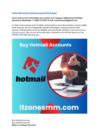 3 Best Sites to Buy Hotmail Accounts (PVA & Aged)
