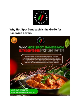 Why Hot Spot Sandbach is the Go-To for Sandwich Lovers
