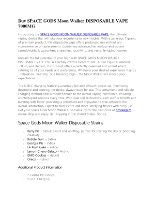 Buy SPACE GODS Moon Walker DISPOSABLE VAPE 7000MG