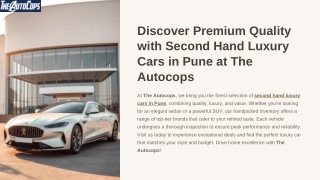 Discover Premium Quality with Second Hand Luxury Cars in Pune at The Autocops