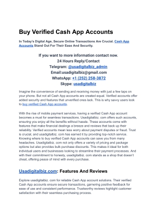 Buy Verified Cash App Accounts