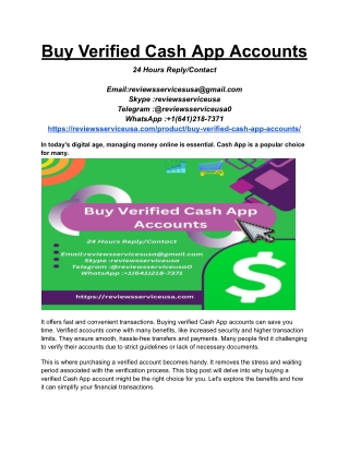 Buy Verified Cash App Accounts