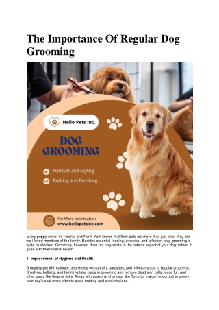 The Importance Of Regular Dog Grooming