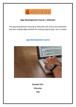App Development Course p Gitlocker