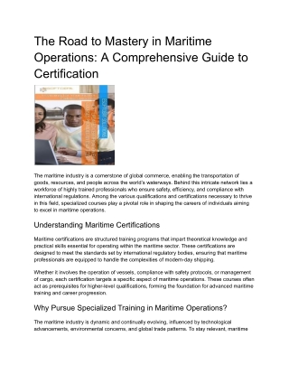 7B Certification Course