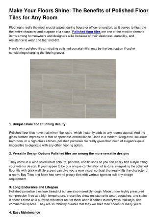 Make Your Floors Shine_ The Benefits of Polished Floor Tiles for Any Room