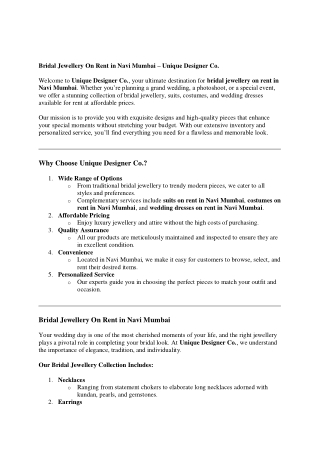 Bridal Jewellery On Rent in Navi Mumbai – Unique Designer Co. (2)