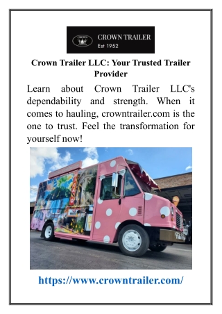 Crown Trailer LLC Your Trusted Trailer Provider