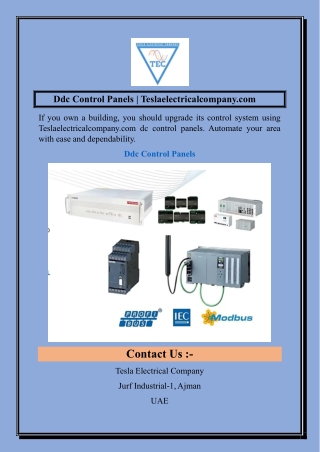 Ddc Control Panels  Teslaelectricalcompany.com