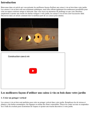 Les meilleures façons d'utiliser une caisse à vin en bois dans votre jardin