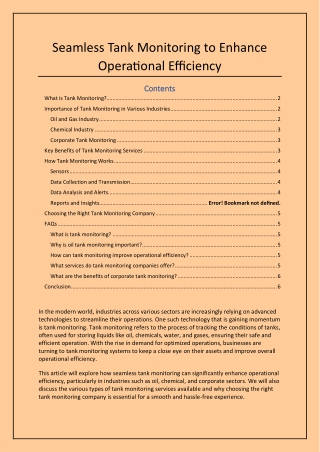 Tank Monitoring Solutions to Boost Efficiency