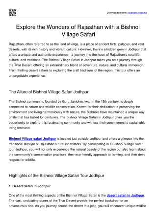 jodhpur bishnoi village