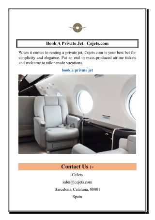 Book A Private Jet  Cejets.com