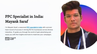Drive Results with a Top PPC Specialist in India – Mayank Saraf