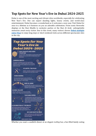 Top Spots for New Year’s Eve in Dubai 2024 2025