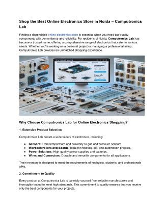 Shop the Best Online Electronics Store in Noida – Computronics Lab
