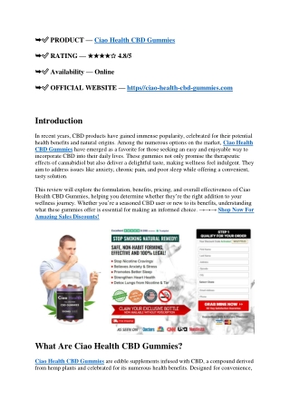 Ciao Health CBD Gummies: Discover How CBD Can Enhance Your Daily Life