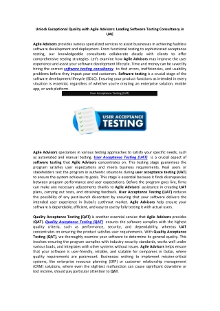 Unlock Exceptional Quality with Agile Advisors