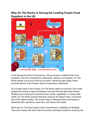 Frozen Food Suppliers in the UK