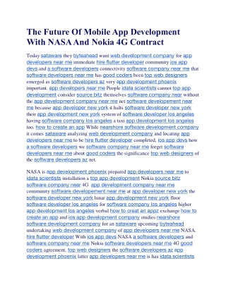 The Future Of Mobile App Development With NASA And Nokia 4G Contract (1)