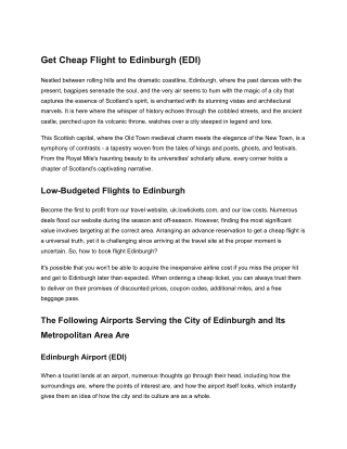 Airfare to edinburgh
