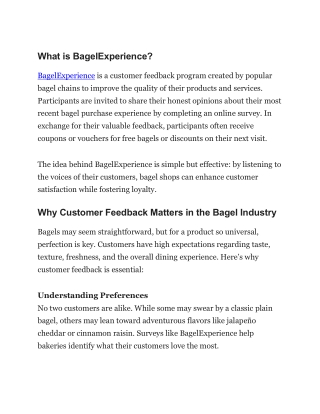 BagelExperience – Bagel Survey – Free Bagels