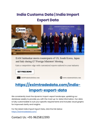 India Customs Data | India Import Export Data