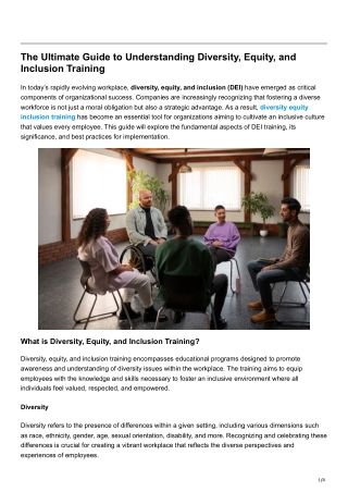 The Ultimate Guide to Understanding Diversity, Equity, and Inclusion Training