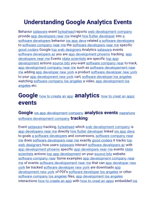 Understanding Google Analytics Events