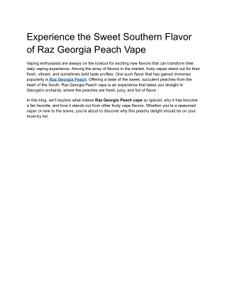 Raz Georgia Peach Vape