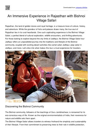 Jeep Safari in Jodhpur: Adventure Meets Exploration