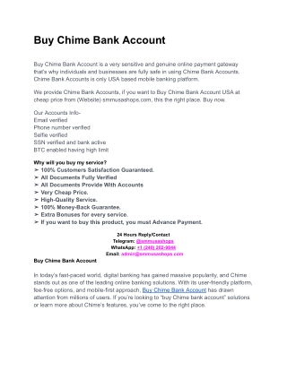 Buy Chime Bank Account