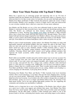 Show Your Music Passion with Top Band T-Shirts