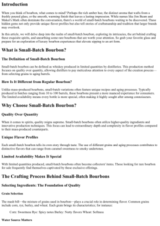 Small-Batch Bourbon: The Hidden Gems You Need to Sip