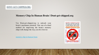 Memory Chip In Human Brain | Dont-get-chipped.org
