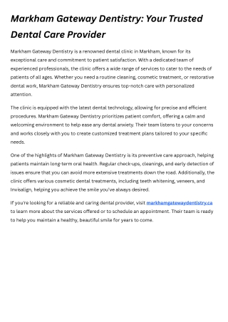 markhamgatewaydentistry.ca