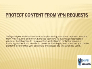 Protect content from VPN requests