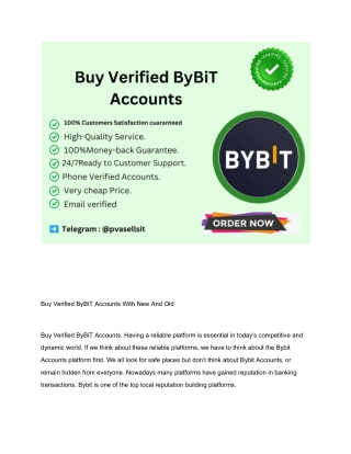 Buy Verified ByBiT Accounts With New And Old