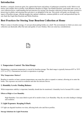 Best Practices for Storing Your Bourbon Collection at Home