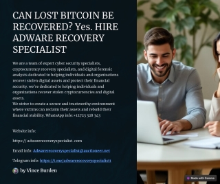 RECOVERY OF STOLEN CRYPTO ASSIST HIRE ADWARE RECOVERY SPECIALIST