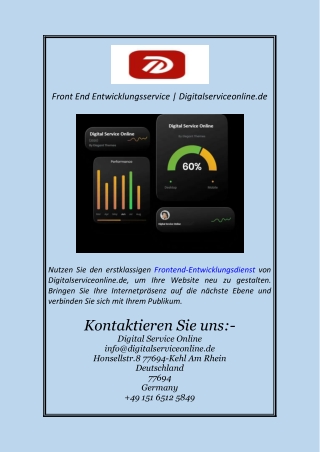 Front End Entwicklungsservice | Digitalserviceonline.de