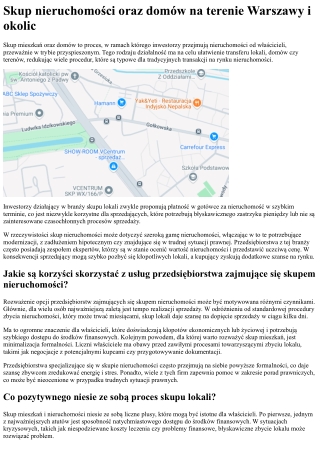Skup nieruchomości w Warszawie i okolicach