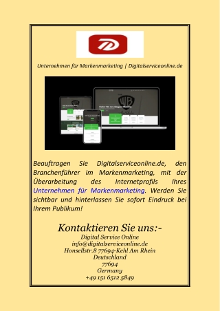 Unternehmen für Markenmarketing | Digitalserviceonline.de