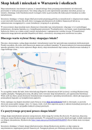 Skup nieruchomości w Warszawie i okolicach