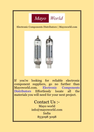 Electronic Components Distributors | Mayoworld.com