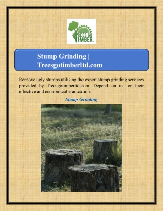 Stump Grinding | Treesgotimberltd.com