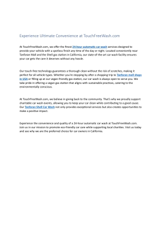 24-hour automatic car wash