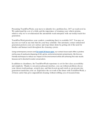 Car wash 24 hours open