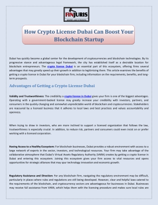 How Crypto License Dubai Can Boost Your Blockchain Startup