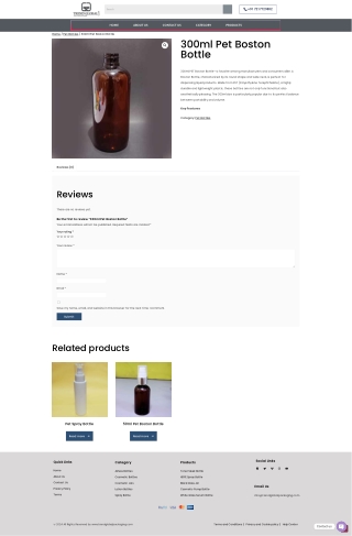 300ml Pet Boston Bottle Manufacturer in Ghaziabad